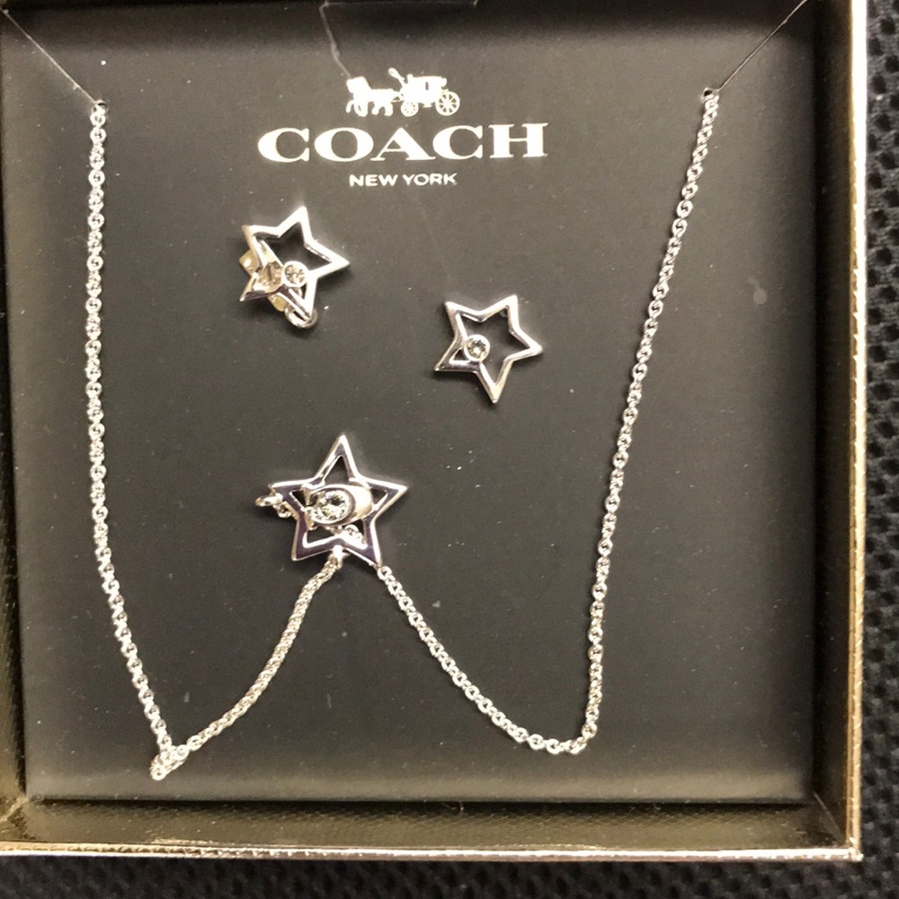 🛑FINAL OFFER 🛑Coach Earrings & Necklace Set - Picture 1 of 4